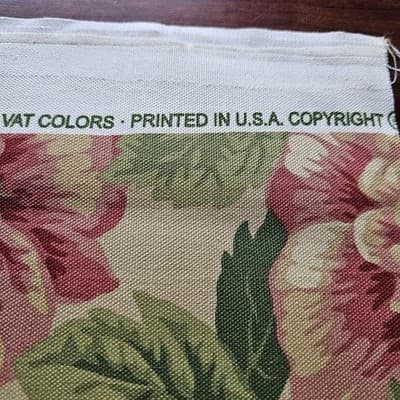 Vintage Braemore Fabric Floral 54" x 32" Upholstery Tan Color - Thumbnail 3
