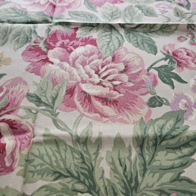 Vintage Braemore Fabric Floral 54" x 32" Upholstery Tan Color - Thumbnail 6