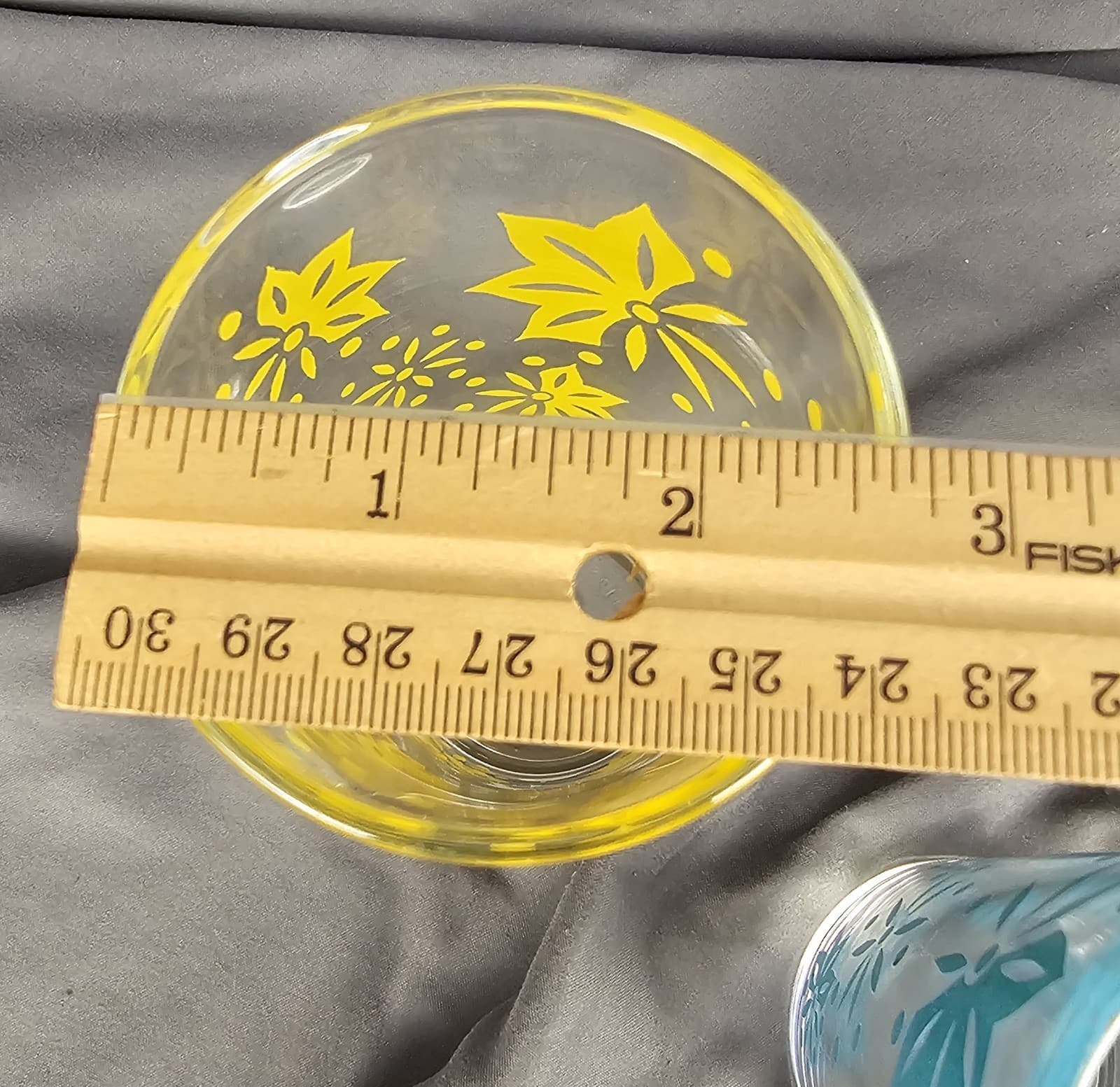 Turquoise and Yellow Atomic Flowers Tumblers MCM Set of 3 - Thumbnail 4