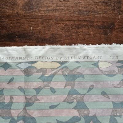 Vintage Cotton Screen Printed Fabric Geometeric 54" x 35" Kaufman Verona 1.5 yd - Thumbnail 6