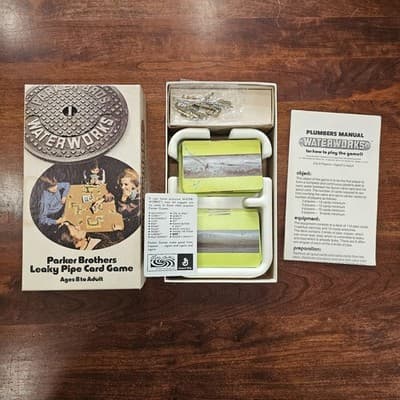 Vintage Parker Brothers WaterWorks Card Game Leaky Pipe Board Game 1972 - Thumbnail 4