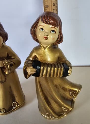 Norcrest Vintage Angel Accordion Flute Girls Vintage Decor Retro Pair - Thumbnail 8