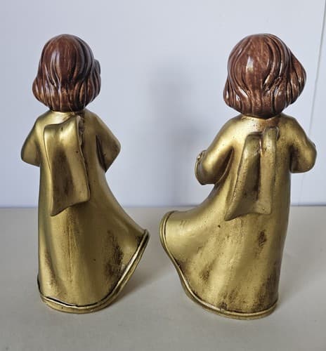 Norcrest Vintage Angel Accordion Flute Girls Vintage Decor Retro Pair - Thumbnail 3