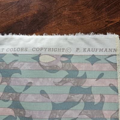 Vintage Cotton Screen Printed Fabric Geometeric 54" x 35" Kaufman Verona 1.5 yd - Thumbnail 5