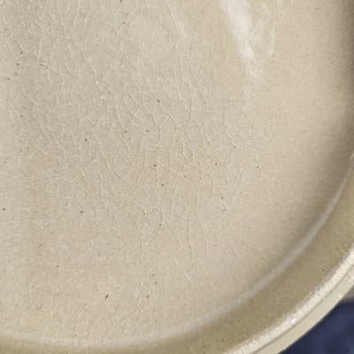 Vintage Roseville Blue Spongeware Crock + Lid Robinson Ransbottom With Handles - Thumbnail 7