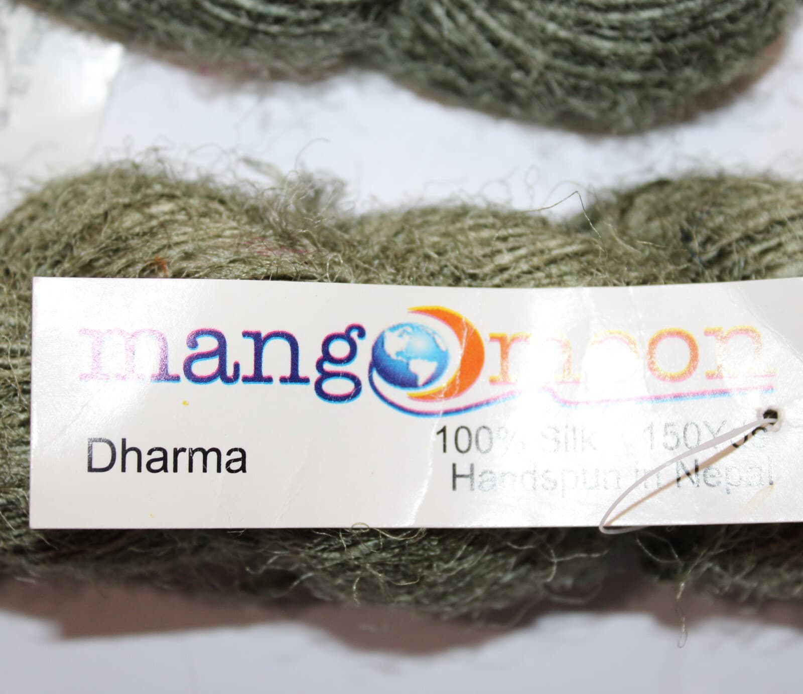 Mango Moon Yarn Dharma 100% Silk Hand Spun Col 9414 Thyme 150yd Price per each - Thumbnail 2