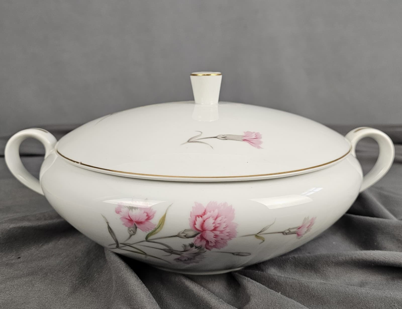 Royal Court Carnation Soup Tureen - Vegetable Bowl with Lid - Thumbnail 7