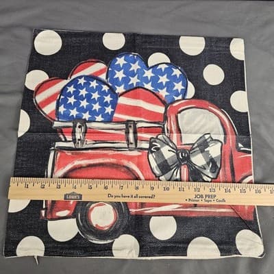 Pillow Covers Christmas Holiday Truck Americana 16" Hello America Set of 2 - Thumbnail 4