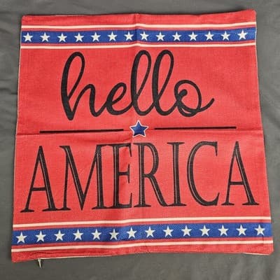 Pillow Covers Christmas Holiday Truck Americana 16" Hello America Set of 2 - Thumbnail 7
