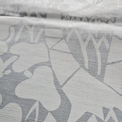 Vintage Tropical Palms Silver and White Fabric 54" x 35" Canvas - Thumbnail 2