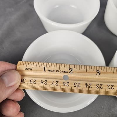 4 Glasbake Ramekin Custard Bake Cups Milk Glass White Bowls Flan Baking 4-5 oz - Thumbnail 5