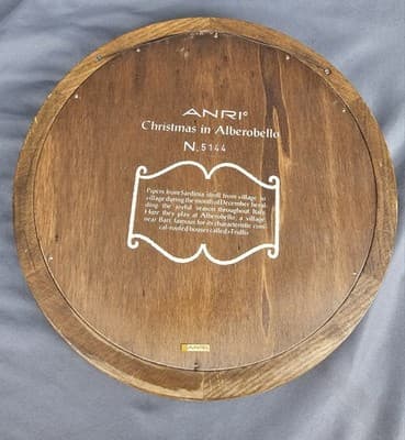 1972-ANRI Vintage Collector Plate 'Christmas In Ablerobello’ No. 5144/Wood - Thumbnail 3