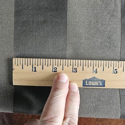 Vintage Brown Wide Stripe Fabric 54" x 26" Tightly Woven - Thumbnail 4