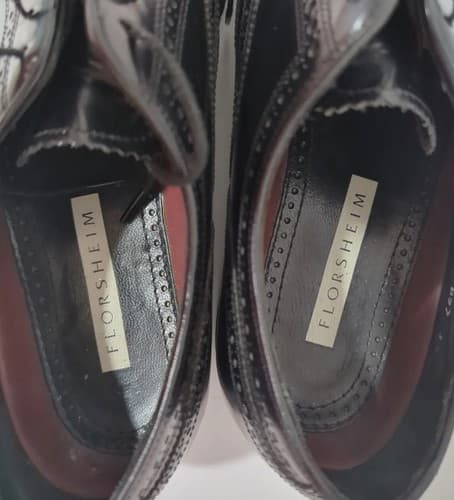 Men's Florsheim Black Dress Shoes Wingtip Size 10 D - Thumbnail 6