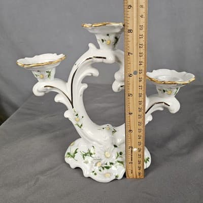 Kristoff Tapered 3 Candle Holder Daisy Decorative Candelabra - Thumbnail 8