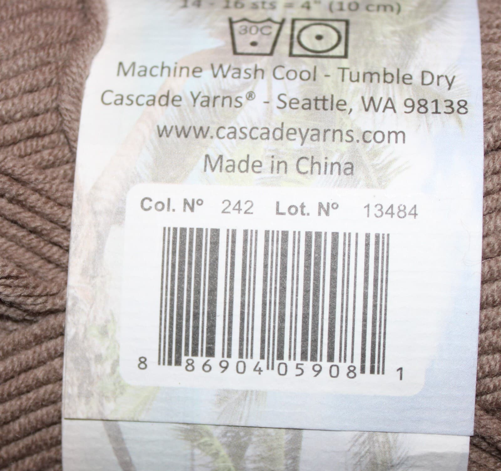 SALE Cascade Farms Sarasota Chunky 60% Cotton 40% Ac Col242 Chinchilla 7oz 306yd - Thumbnail 3