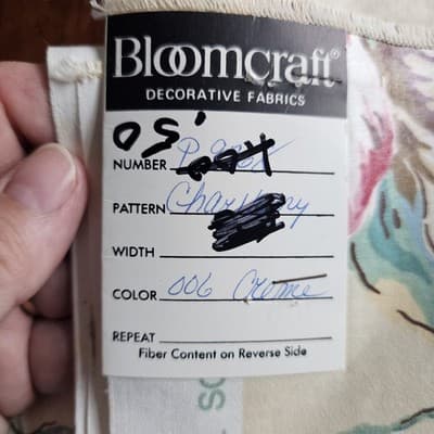 Vtg Bloomcraft Fabric Cotton Floral 54"x53" 1988 Charlbury P9268 Screen Print - Thumbnail 8