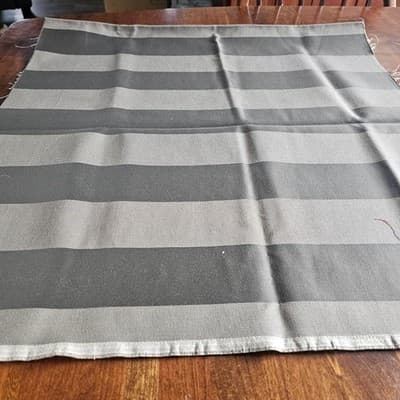 Vintage Brown Wide Stripe Fabric 54" x 26" Tightly Woven - Thumbnail 2