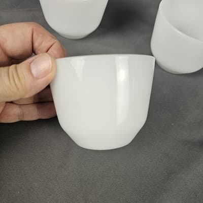 Vintage Federal Glass White 6 oz Custard Cups Lot of 3 Marked - Thumbnail 4