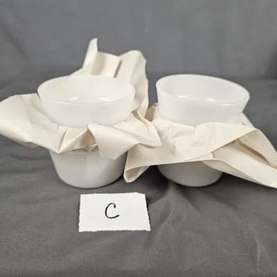 6 Glasbake Ramekin Custard Bake Cups Milk Glass White Bowls Flan Baking 4-5 oz - Thumbnail 7