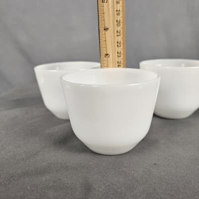 Vintage Federal Glass White 6 oz Custard Cups Lot of 3 Marked - Thumbnail 7
