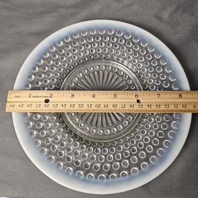 Vintage Moonstone Opalescent Hobnail Bowls and Plater - Thumbnail 6