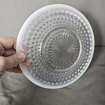 Vintage Moonstone Opalescent Hobnail Bowls and Plater - Thumbnail 7