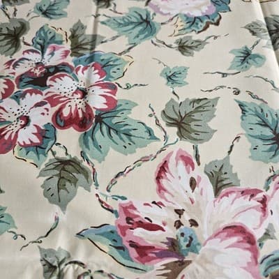 Vtg Bloomcraft Fabric Cotton Floral 54"x53" 1988 Charlbury P9268 Screen Print - Thumbnail 2