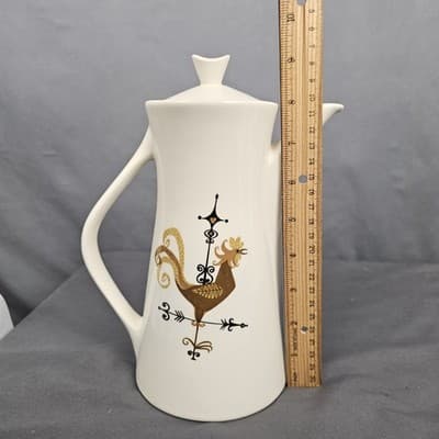 Weather Vane Edwin Knowles Rooster Tea Pot w Lid MCM - Thumbnail 8
