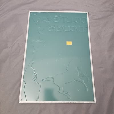VTG Colt's Patent Fire Arms Manufacturing Co 1991 Metal Advertising Sign Horse - Thumbnail 6