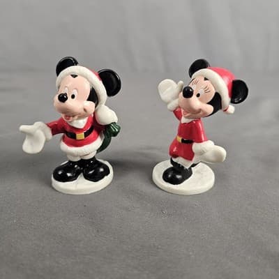 Applause Disney Mickey And Minnie Mouse Christmas PVC Figures or Cake Toppers - Thumbnail 2