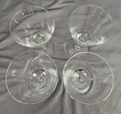 Fortoria Engagement Ring Wine Glass, Set Of 4, Signed Excellent Cond. 7" Tall - Thumbnail 3