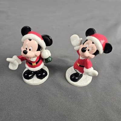 Applause Disney Mickey And Minnie Mouse Christmas PVC Figures or Cake Toppers - Thumbnail 3