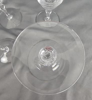 Fortoria Engagement Ring Wine Glass, Set Of 4, Signed Excellent Cond. 7" Tall - Thumbnail 5