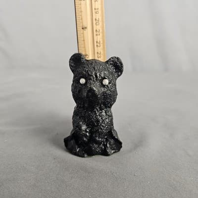 VTG Handcrafted Made From Coal Hand Carved Black Bear 3“ X 2” - Thumbnail 8