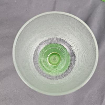 Vintage MCM Footed Texture Glass Cups Green Base Indiana Glass Set of 4 Retro - Thumbnail 6