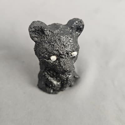VTG Handcrafted Made From Coal Hand Carved Black Bear 3“ X 2” - Thumbnail 5