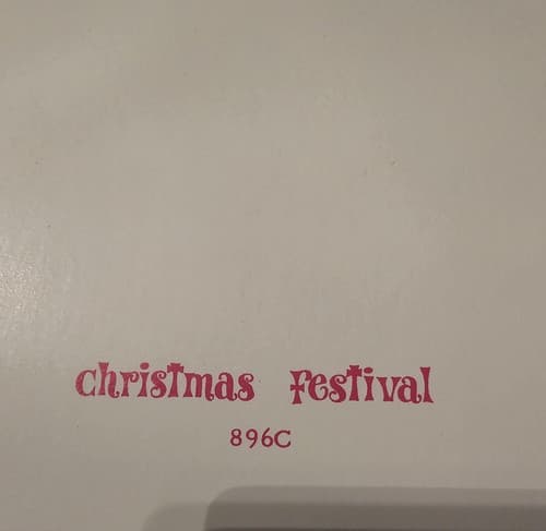 2 Vintage Christmas Cards Music Instruments Cursive Saying Unused - Thumbnail 5