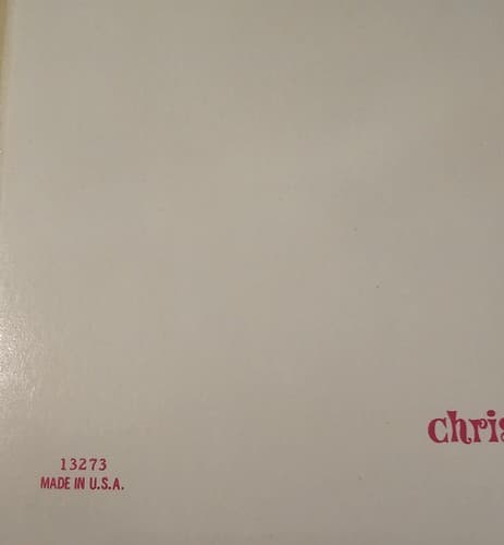 2 Vintage Christmas Cards Music Instruments Cursive Saying Unused - Thumbnail 4