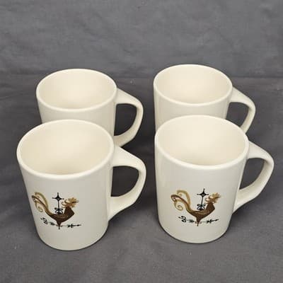 Weather Vane Edwin Knowles Rooster Coffee Cup Mug MCM Set of 4 - Thumbnail 2