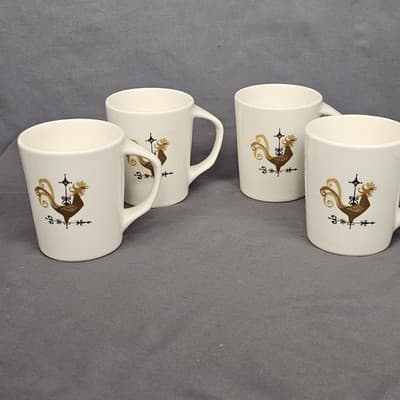 Weather Vane Edwin Knowles Rooster Coffee Cup Mug MCM Set of 4 - Thumbnail 6