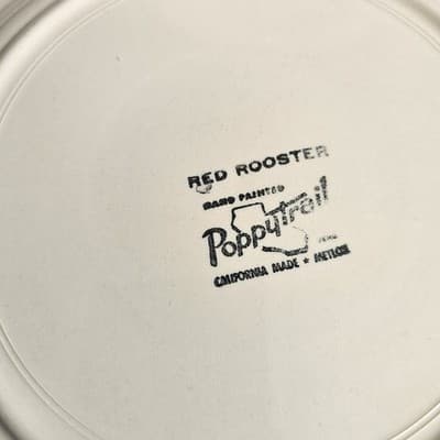 Vintage 4 Metlox Poppytrail Red Rooster Dinner Plates, 10” Diameter - Thumbnail 10