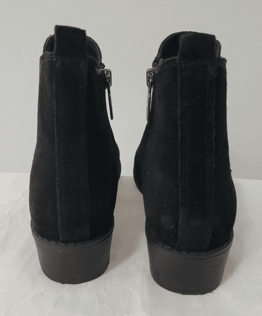 College Women Black Suede Ankle Boot Chunky Low Heal, Water Proof SIZE 7 Nice - Thumbnail 4