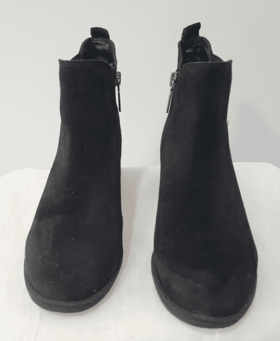 College Women Black Suede Ankle Boot Chunky Low Heal, Water Proof SIZE 7 Nice - Thumbnail 3