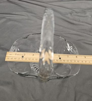 Crystal Basket With Handle Used For Easter/Candy Dish Vintage 12.5" Tall - Thumbnail 8