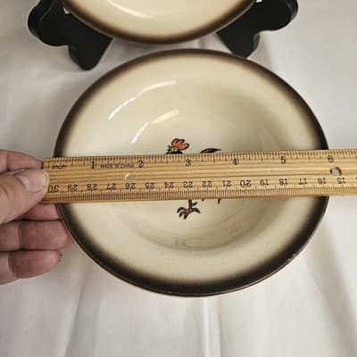 Vintage Dishes Poppytrail Red Rooster 2 Bowls 6" Retro Cottagecore Farm Rustic - Thumbnail 7