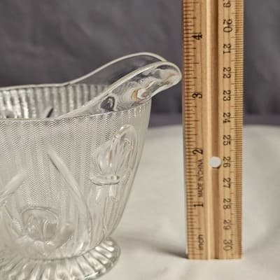 VTG Jeanette Iris & Herringbone Creamer Pitcher Crystal Depression Glass 4” - Thumbnail 9