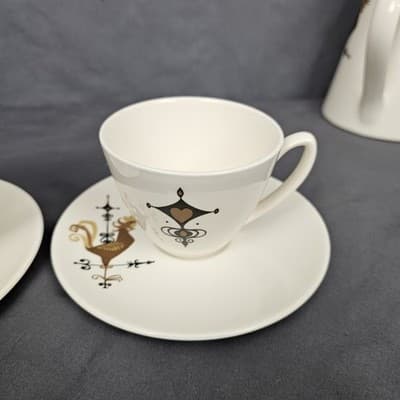 Weather Vane Edwin Knowles Rooster Tea Cup w Saucer Set of 2 MCM - Thumbnail 2