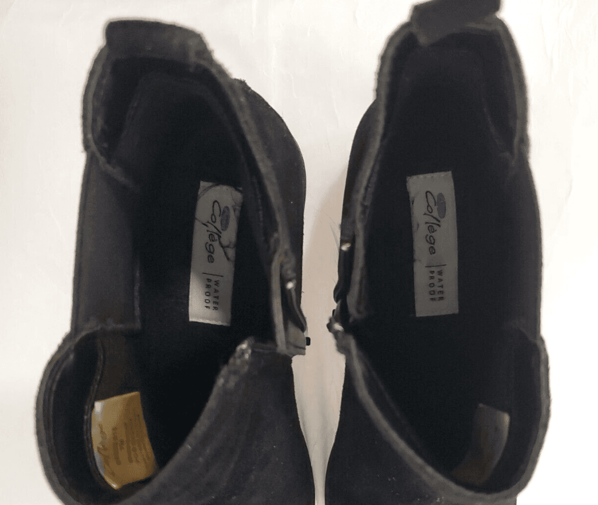 College Women Black Suede Ankle Boot Chunky Low Heal, Water Proof SIZE 7 Nice - Thumbnail 5