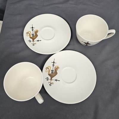 Weather Vane Edwin Knowles Rooster Tea Cup w Saucer Set of 2 MCM - Thumbnail 5